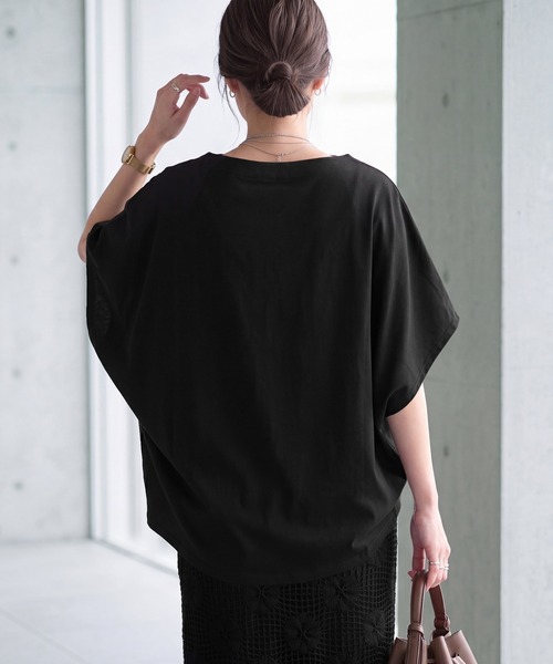 STYLE DELI（スタイルデリ）の「【ものづくりJAPAN】DIORAMA ボートネックドルマンTシャツ（Tシャツ/カットソー・レディース・ホワイト/ブラック・FREE）」の8枚目の写真