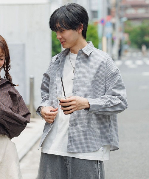GLOBAL WORK（グローバルワーク）の「BIGチェックシャツ/AND YUA ANY/576818（シャツ/ブラウス・キッズ・ブルーグレー/ブラウン・LARGE/MEDIUM）」の2枚目の写真