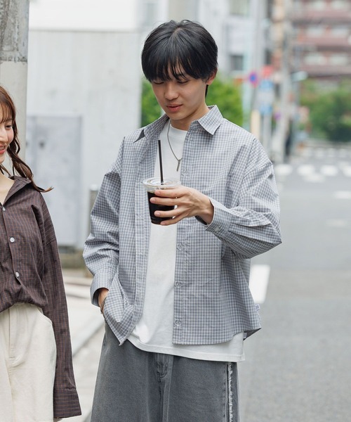 GLOBAL WORK（グローバルワーク）の「BIGチェックシャツ/AND YUA ANY/576818（シャツ/ブラウス・キッズ・ブルーグレー/ブラウン・LARGE/MEDIUM）」の6枚目の写真