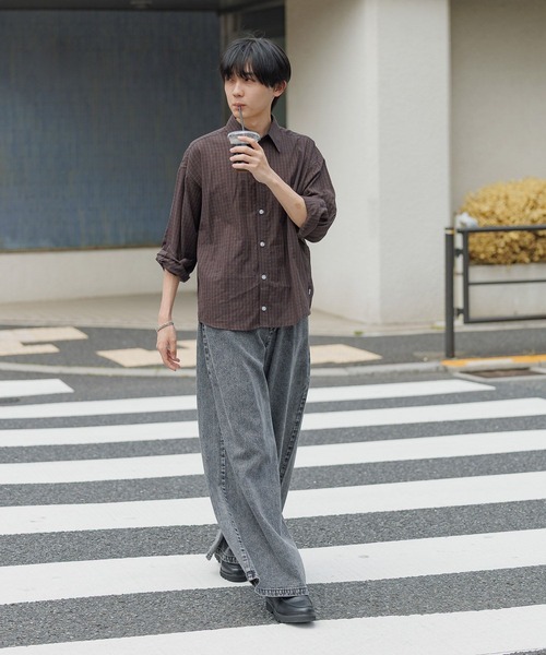 GLOBAL WORK（グローバルワーク）の「BIGチェックシャツ/AND YUA ANY/576818（シャツ/ブラウス・キッズ・ブルーグレー/ブラウン・LARGE/MEDIUM）」の14枚目の写真