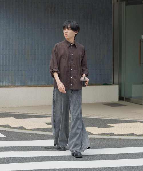 GLOBAL WORK（グローバルワーク）の「BIGチェックシャツ/AND YUA ANY/576818（シャツ/ブラウス・キッズ・ブルーグレー/ブラウン・LARGE/MEDIUM）」の15枚目の写真