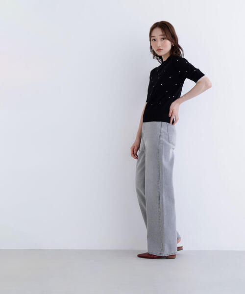 NATURAL BEAUTY BASIC(ナチュラルビューティーベーシック)の「◇ドット刺繍ハーフスリーブニット(ニット/セーター・レディース・ホワイト系その他/グレー系その他/ブラック系その他・FREE)」の10枚目の写真