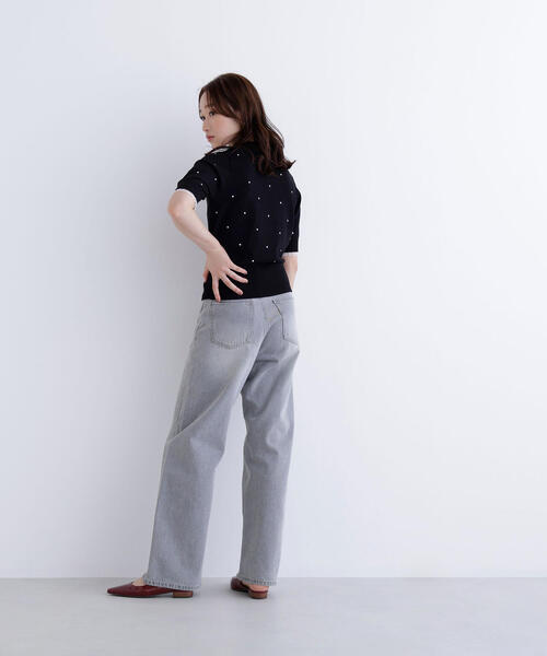 NATURAL BEAUTY BASIC(ナチュラルビューティーベーシック)の「◇ドット刺繍ハーフスリーブニット(ニット/セーター・レディース・ホワイト系その他/グレー系その他/ブラック系その他・FREE)」の12枚目の写真