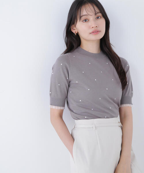 NATURAL BEAUTY BASIC(ナチュラルビューティーベーシック)の「◇ドット刺繍ハーフスリーブニット(ニット/セーター・レディース・ホワイト系その他/グレー系その他/ブラック系その他・FREE)」の17枚目の写真