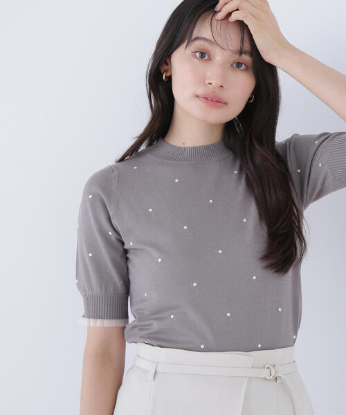 NATURAL BEAUTY BASIC(ナチュラルビューティーベーシック)の「◇ドット刺繍ハーフスリーブニット(ニット/セーター・レディース・ホワイト系その他/グレー系その他/ブラック系その他・FREE)」の19枚目の写真