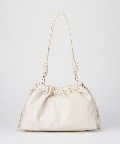 Honeys（ハニーズ）の「やわらかギャザーバッグ（ハンドバッグ・レディース・アイボリー/ブラック/ブラウン/レッド/ガンメタ・FREE）」の14枚目の写真