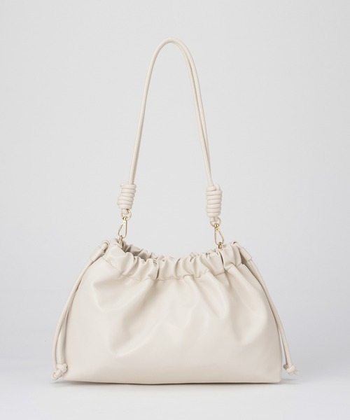 Honeys（ハニーズ）の「やわらかギャザーバッグ（ハンドバッグ・レディース・アイボリー/ブラック/ブラウン/レッド/ガンメタ・FREE）」の15枚目の写真