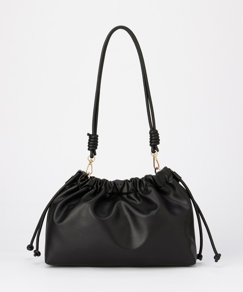 Honeys（ハニーズ）の「やわらかギャザーバッグ（ハンドバッグ・レディース・アイボリー/ブラック/ブラウン/レッド/ガンメタ・FREE）」の18枚目の写真