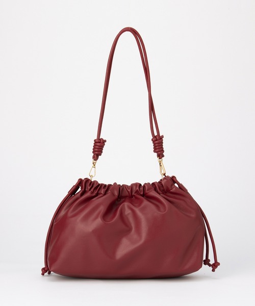 Honeys（ハニーズ）の「やわらかギャザーバッグ（ハンドバッグ・レディース・アイボリー/ブラック/ブラウン/レッド/ガンメタ・FREE）」の20枚目の写真