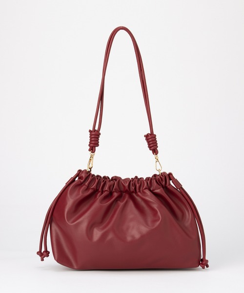 Honeys（ハニーズ）の「やわらかギャザーバッグ（ハンドバッグ・レディース・アイボリー/ブラック/ブラウン/レッド/ガンメタ・FREE）」の21枚目の写真