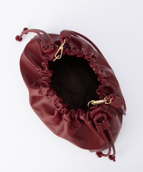 Honeys（ハニーズ）の「やわらかギャザーバッグ（ハンドバッグ・レディース・アイボリー/ブラック/ブラウン/レッド/ガンメタ・FREE）」の22枚目の写真