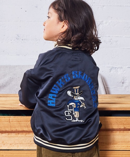 MARKEY'S（マーキーズ）の「サテン刺繍ジャケット（スタジャン・キッズ・ブラック/ワインレッド・120/110/100/90/150/140/130/80）」の2枚目の写真