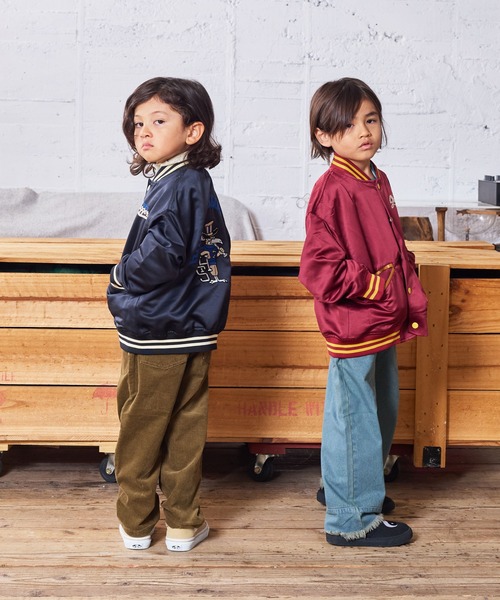 MARKEY'S（マーキーズ）の「サテン刺繍ジャケット（スタジャン・キッズ・ブラック/ワインレッド・120/110/100/90/150/140/130/80）」の5枚目の写真