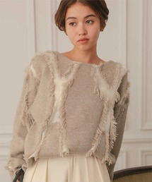 フリンジカットデザインニット