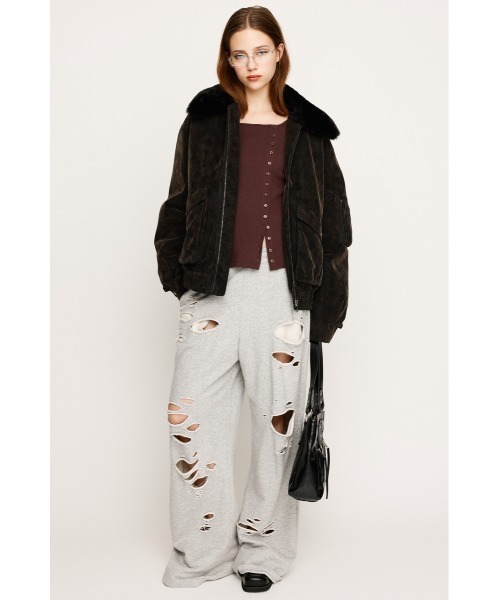 SLY（スライ）の「ASYMMETRY BUTTON TOPS アシンメトリー ボタン トップス 長袖 秋服（Tシャツ/カットソー・レディース・ブラウン/イエロー/ブラック/杢グレー・FREE）」の12枚目の写真