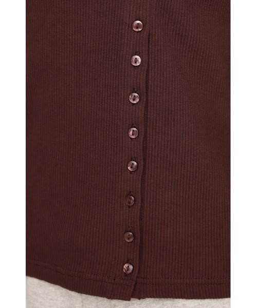 SLY（スライ）の「ASYMMETRY BUTTON TOPS アシンメトリー ボタン トップス 長袖 秋服（Tシャツ/カットソー・レディース・ブラウン/イエロー/ブラック/杢グレー・FREE）」の17枚目の写真