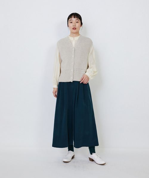 LOISIR（ロワズィール）の「リネンウールホールガーメントベスト（ベスト・レディース・キナリ/グレー・FREE）」の6枚目の写真