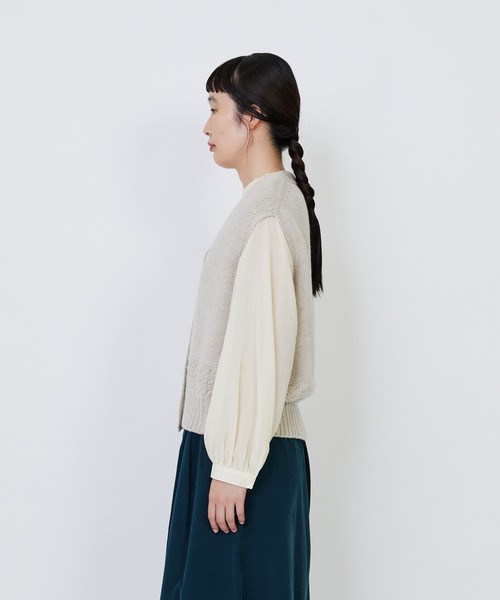 LOISIR（ロワズィール）の「リネンウールホールガーメントベスト（ベスト・レディース・キナリ/グレー・FREE）」の11枚目の写真