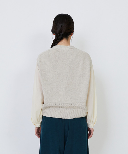 LOISIR（ロワズィール）の「リネンウールホールガーメントベスト（ベスト・レディース・キナリ/グレー・FREE）」の12枚目の写真