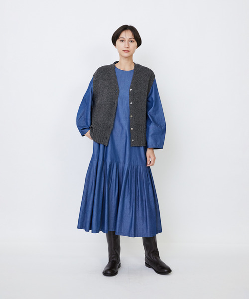 LOISIR（ロワズィール）の「リネンウールホールガーメントベスト（ベスト・レディース・キナリ/グレー・FREE）」の13枚目の写真