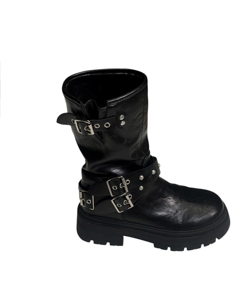 ACLENT（アクレント）の「バックルベルトミドルブーツ（ブーツ）」 - WEAR