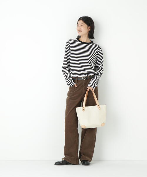 human woman(ヒューマンウーマン)の「◆ゼロロックコットンスムースボーダーカットソー(Tシャツ/カットソー・レディース・ホワイト系その他3・MEDIUM)」の6枚目の写真