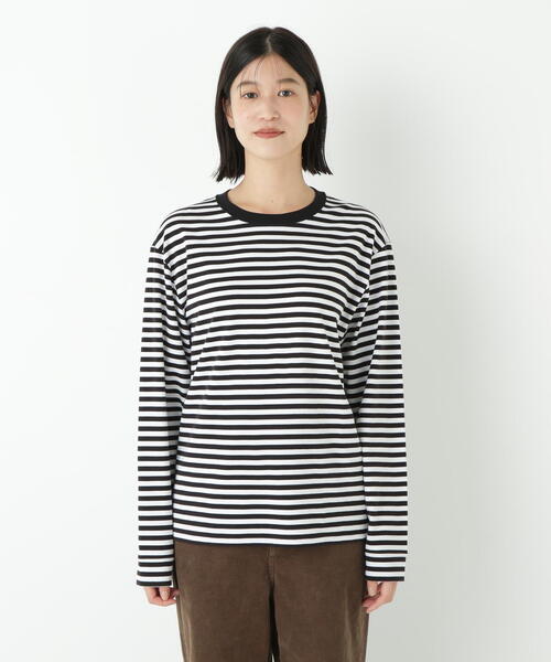 human woman(ヒューマンウーマン)の「◆ゼロロックコットンスムースボーダーカットソー(Tシャツ/カットソー・レディース・ホワイト系その他3・MEDIUM)」の2枚目の写真