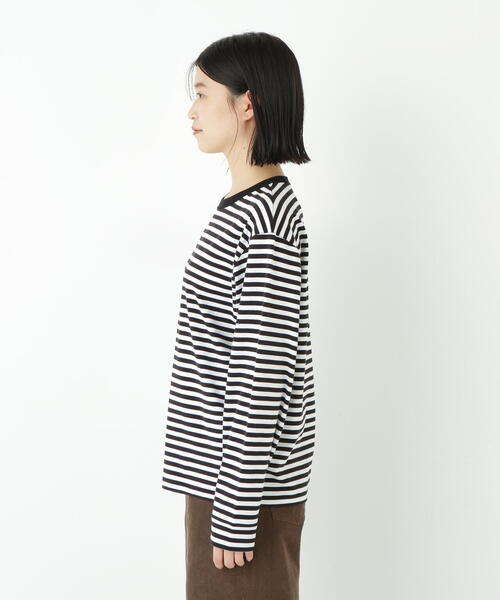 human woman(ヒューマンウーマン)の「◆ゼロロックコットンスムースボーダーカットソー(Tシャツ/カットソー・レディース・ホワイト系その他3・MEDIUM)」の11枚目の写真