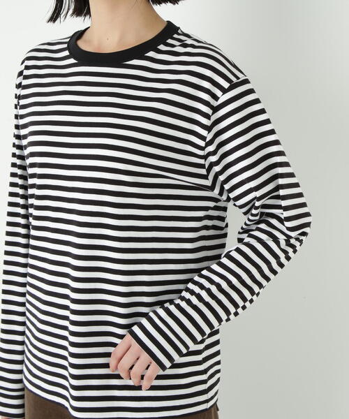 human woman(ヒューマンウーマン)の「◆ゼロロックコットンスムースボーダーカットソー(Tシャツ/カットソー・レディース・ホワイト系その他3・MEDIUM)」の9枚目の写真