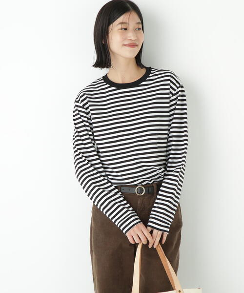 human woman(ヒューマンウーマン)の「◆ゼロロックコットンスムースボーダーカットソー(Tシャツ/カットソー・レディース・ホワイト系その他3・MEDIUM)」の12枚目の写真