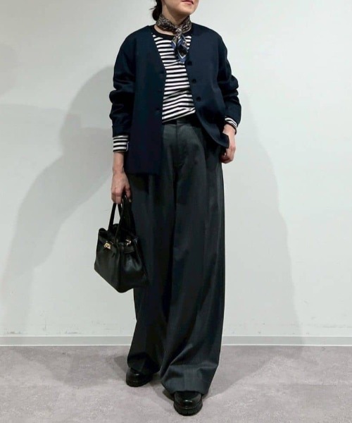 human woman(ヒューマンウーマン)の「◆ゼロロックコットンスムースボーダーカットソー(Tシャツ/カットソー・レディース・ホワイト系その他3・MEDIUM)」の3枚目の写真