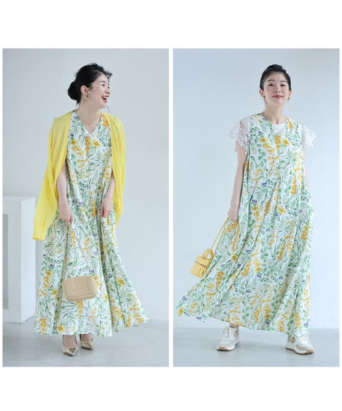 cawaii(カワイイ)の「花々の美しさ広がるロングワンピース(ワンピース・レディース・ホワイト・FREE)」の6枚目の写真