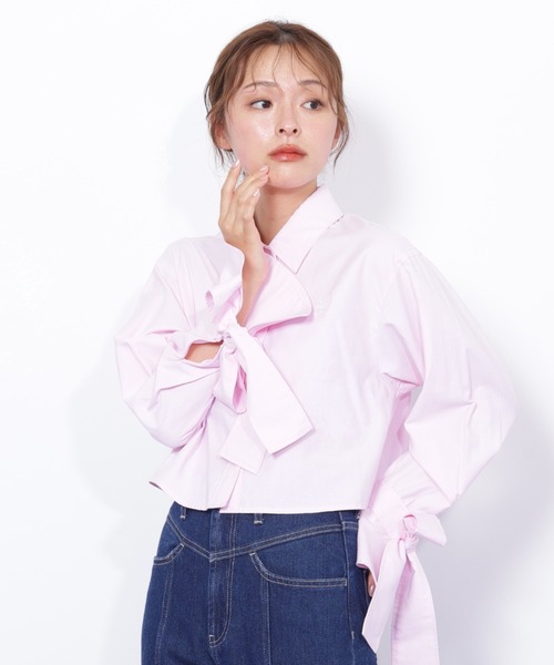 JILL by JILL STUART（ジルバイジルスチュアート）の「◇アイコニック袖リボンブラウス（シャツ/ブラウス・レディース・ピンク/グレー系その他/ブルー・FREE）」の21枚目の写真