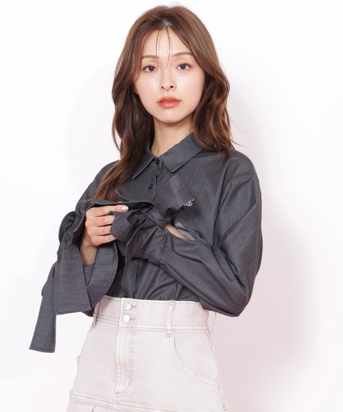 JILL by JILL STUART（ジルバイジルスチュアート）の「◇アイコニック袖リボンブラウス（シャツ/ブラウス・レディース・ピンク/グレー系その他/ブルー・FREE）」の13枚目の写真