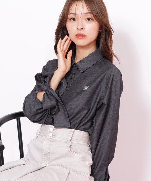 JILL by JILL STUART（ジルバイジルスチュアート）の「◇アイコニック袖リボンブラウス（シャツ/ブラウス・レディース・ピンク/グレー系その他/ブルー・FREE）」の8枚目の写真