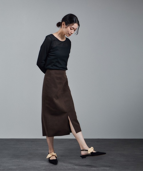 SALON adam et rope'（サロン アダム エ ロペ）の「nu=layer UVクルーネックシアーロンT / セットアップ対応（Tシャツ/カットソー・レディース・ブラック/ブラウン系その他2/ホワイト・FREE）」の17枚目の写真