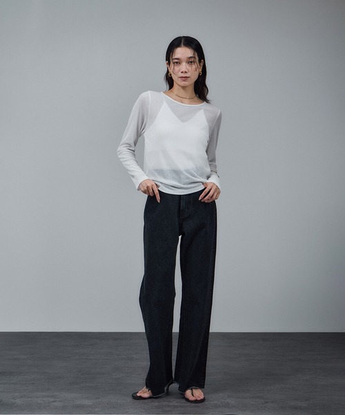 SALON adam et rope'（サロン アダム エ ロペ）の「nu=layer UVクルーネックシアーロンT / セットアップ対応（Tシャツ/カットソー・レディース・ブラック/ブラウン系その他2/ホワイト・FREE）」の19枚目の写真