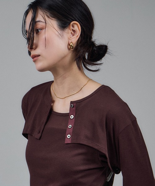 SALON adam et rope'（サロン アダム エ ロペ）の「nu=layer UVクルーネックシアーロンT / セットアップ対応（Tシャツ/カットソー・レディース・ブラック/ブラウン系その他2/ホワイト・FREE）」の14枚目の写真