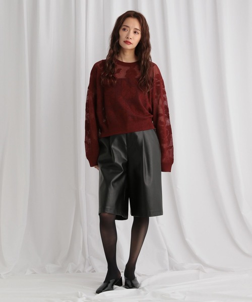 mysty woman（ミスティウーマン）の「フェイクレザーハーフパンツ 582051（その他パンツ・レディース・ブラック・MEDIUM/SMALL）」の7枚目の写真