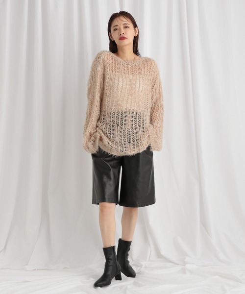 mysty woman（ミスティウーマン）の「フェイクレザーハーフパンツ 582051（その他パンツ・レディース・ブラック・MEDIUM/SMALL）」の6枚目の写真