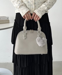 【6色展開】ハートチャーム付きボストンバッグ