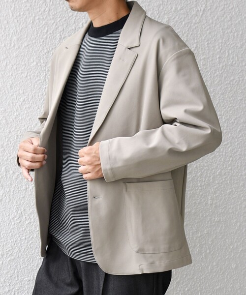 SHIPS any（シップス エニィ）の「SHIPS any: SORONA(R) ライト ツイル ストレッチ リラックス ジャケット(セットアップ対応)◇（テーラードジャケット・メンズ・グレー/ネイビー/ベージュ・X-LARGE/LARGE/MEDIUM/SMALL）」の2枚目の写真