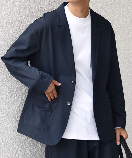 SHIPS any（シップス エニィ）の「SHIPS any: SORONA(R) ライト ツイル ストレッチ リラックス ジャケット(セットアップ対応)◇（テーラードジャケット・メンズ・グレー/ネイビー/ベージュ・X-LARGE/LARGE/MEDIUM/SMALL）」の3枚目の写真