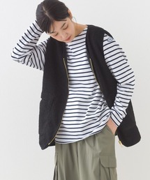 OMNES（オムネス）の「コットン長袖ボーダーTシャツ（Tシャツ/カットソー）」