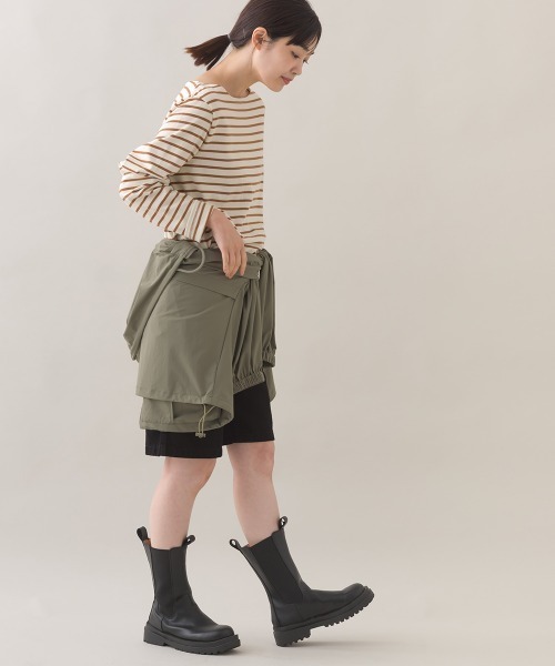 OMNES(オムネス)の「コットン長袖ボーダーTシャツ(Tシャツ/カットソー・レディース・ホワイト×ネイビー/ベージュ×ブラック/ベージュ系その他/ベージュ系その他2/ブラウン系その他/マルチ/ホワイト×ピンク/ベージュ系その他3・MEDIUM)」の16枚目の写真