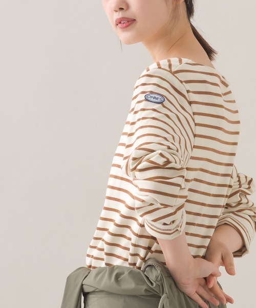 OMNES(オムネス)の「コットン長袖ボーダーTシャツ(Tシャツ/カットソー・レディース・ホワイト×ネイビー/ベージュ×ブラック/ベージュ系その他/ベージュ系その他2/ブラウン系その他/マルチ/ホワイト×ピンク/ベージュ系その他3・MEDIUM)」の19枚目の写真