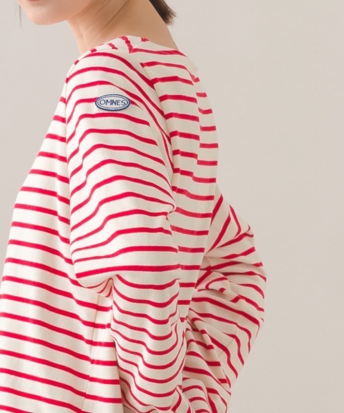 OMNES(オムネス)の「コットン長袖ボーダーTシャツ(Tシャツ/カットソー・レディース・ホワイト×ネイビー/ベージュ×ブラック/ベージュ系その他/ベージュ系その他2/ブラウン系その他/マルチ/ホワイト×ピンク/ベージュ系その他3・MEDIUM)」の22枚目の写真