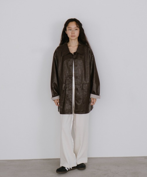 duei（デュイ）の「フェイクレザーオーバージャケット（その他アウター・レディース・ブラック/ブラウン・FREE）」の19枚目の写真