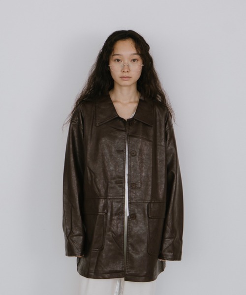 duei（デュイ）の「フェイクレザーオーバージャケット（その他アウター・レディース・ブラック/ブラウン・FREE）」の17枚目の写真