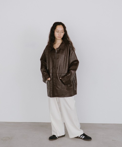 duei（デュイ）の「フェイクレザーオーバージャケット（その他アウター・レディース・ブラック/ブラウン・FREE）」の22枚目の写真